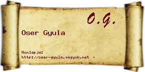 Oser Gyula névjegykártya