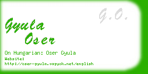 gyula oser business card